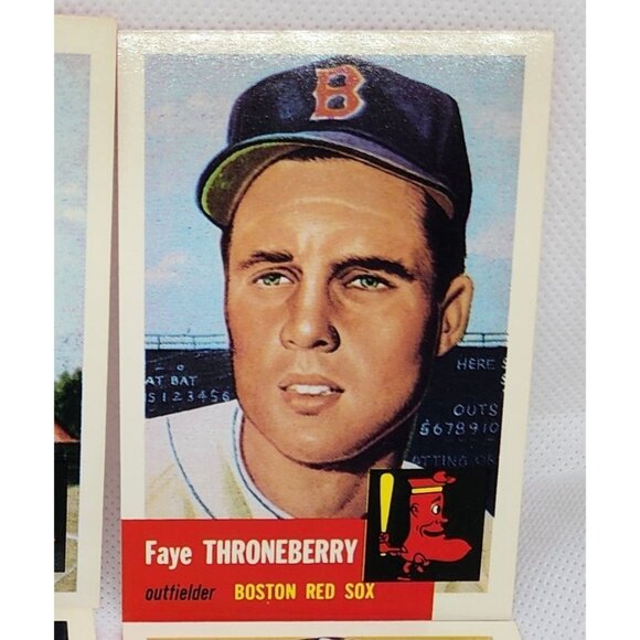 Boston Red Sox 1953 Topps Vintage Reprint Baseball Cards 4 Card Bundle Mint - Picture 6 of 10